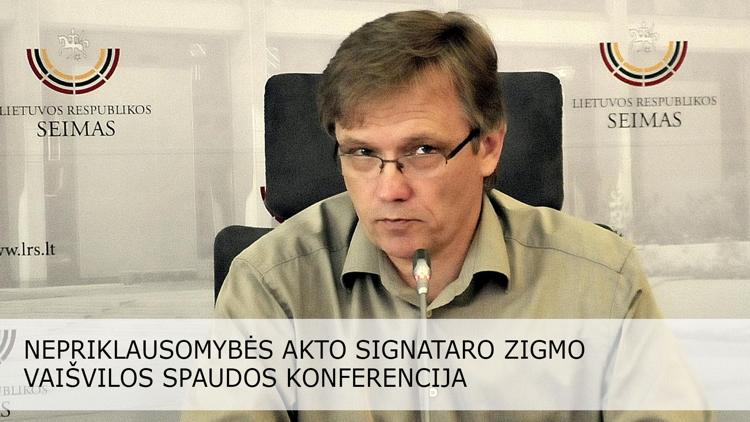 Постер Nepriklausomybės Akto signataro Zigmo Vaišvilos spaudos konferencija