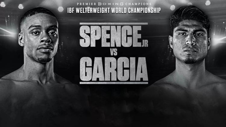 Постер Premier Boxing Champions. Spence Jr-Garcia welterweights. Errol Spence Jr vs. Mikey Garcia