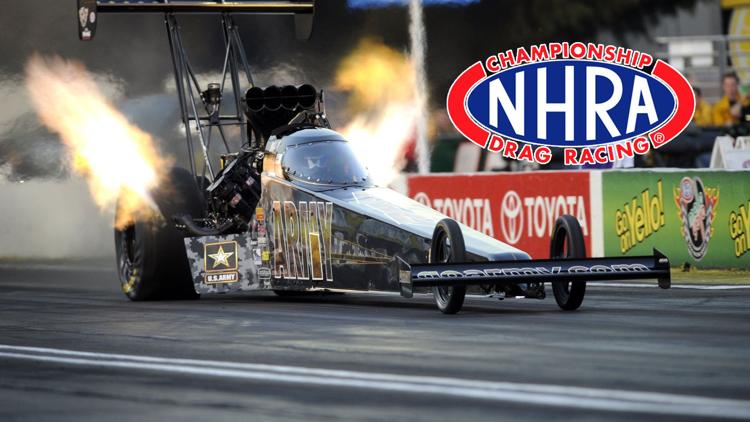 Постер NHRA Drag Racing. Friday Nitro competition from Wild Horse Pass Motorsports Park in Chandler, Ariz