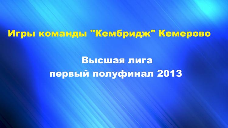 Постер Игры команды «Кембридж» (Кемерово). Высшая лига, первый полуфинал-2013