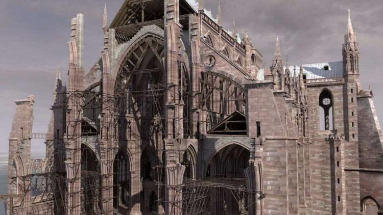 Постер Le défi des bâtisseurs. La cathédrale de Strasbourg