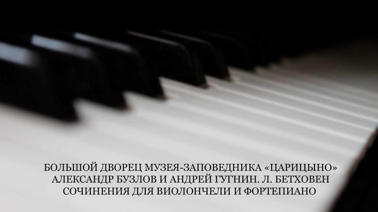 Постер Большой дворец Музея-заповедника «Царицыно». Александр Бузлов и Андрей Гугнин. Л. Бетховен. Сочинения для виолончели и фортепиано