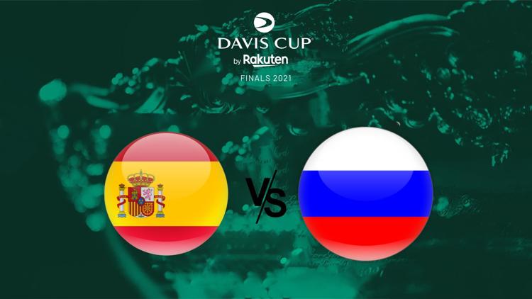 Постер Теннис. Davis Cup Finals 2021. Парный разряд. Испания - Россия