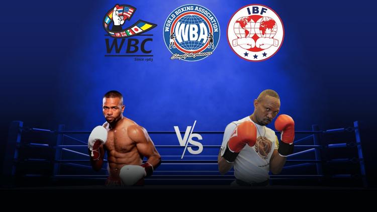 Постер Бой за титулы WBC, WBA и IBF в полутяжёлом весе. Рой Джонс - Ричард Холл