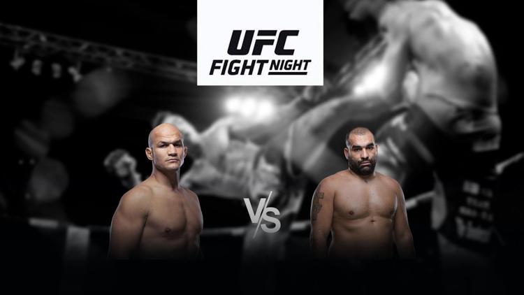 Постер UFC Fight Night: Junior Dos Santos vs. Blagoy Ivanov in a heavyweight main event in Boise, Idaho