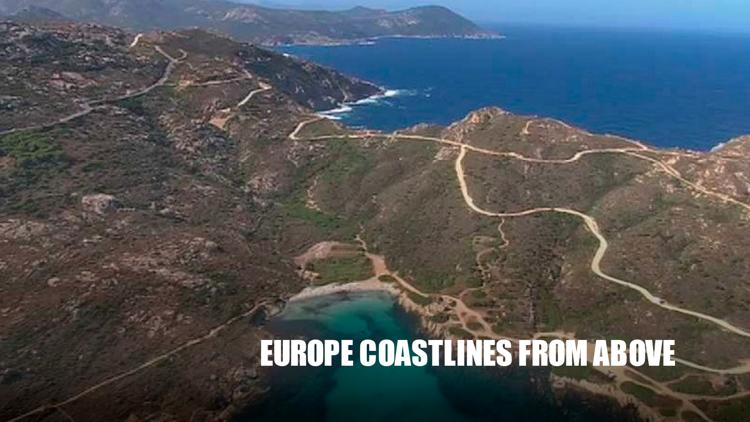 Постер Europe coastlines from above