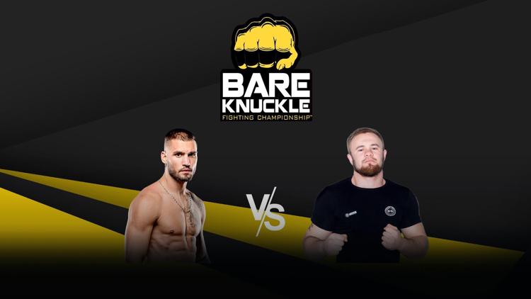 Постер «Звёзды BKFC. Горьян Славески». Bare Knuckle FC. Горьян Славески против Евгения Курданова