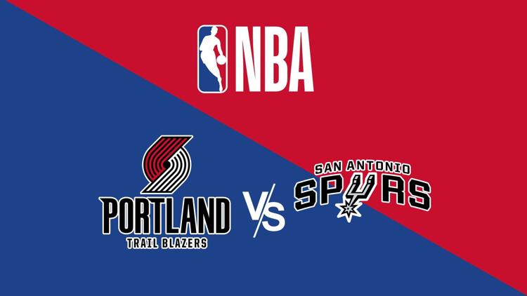 Постер NBA Basketball. Portland Trail Blazers at San Antonio Spurs