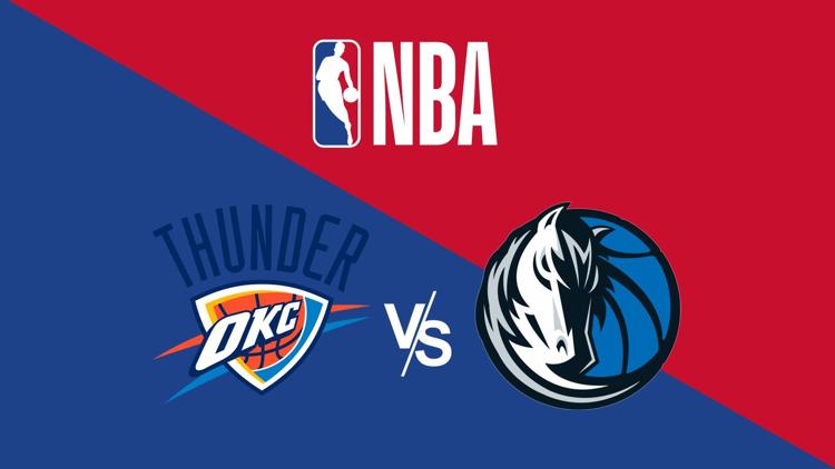 Постер NBA Basketball: Oklahoma City Thunder at Dallas Mavericks