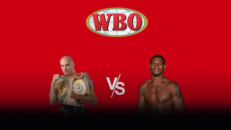 Постер Поединок за титулы чемпионов мира по версиям WBC и WBO в среднем весе Келли Павлик - Жермейн Тейлор. Первый бой