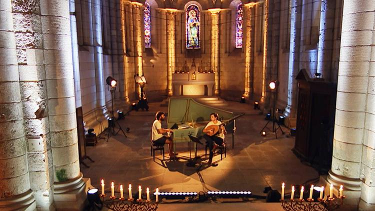 Постер Jean Rondeau,Thomas Dunford,festival de Saintes : Marais, de Visée, d'Anglebert, Forqueray