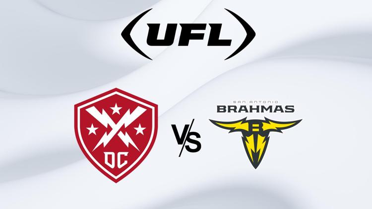 Постер United Football League D.C. Defenders at San Antonio Brahmas