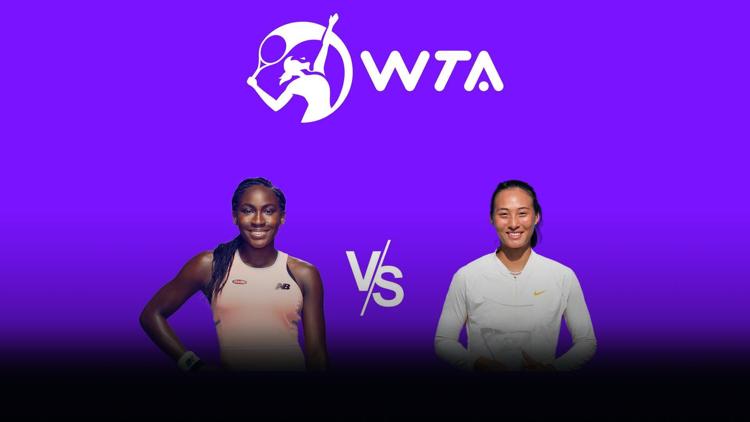 Постер Теннис. WTA. Итоговый турнир в Эр-Рияде, Саудовская Аравия. Финал. Кори Гофф (США) - Чжэн Циньвэнь (Китай)