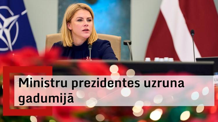 Постер LR Ministru prezidentes E.Siliņas uzruna gadumijā