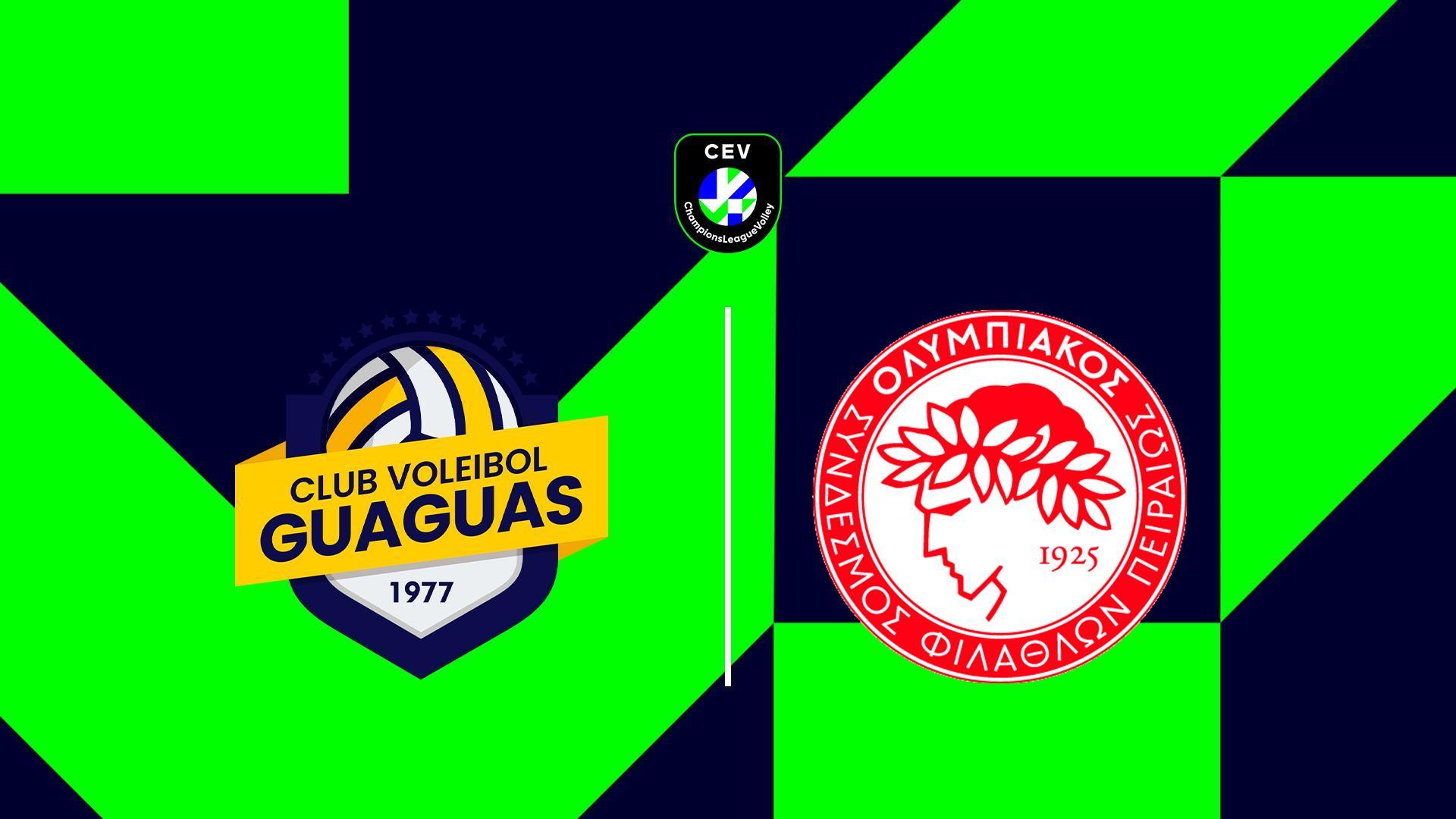 Волейбол. Лига Чемпионов. Мужчины. Квалификация. Гуагуас (Испания) - Олимпиакос (Греция) (volejbol-liga-chempionov-muzhchiny-kvalifikatsija-guaguas-ispanija-olimpiakos-gretsija) Спорт